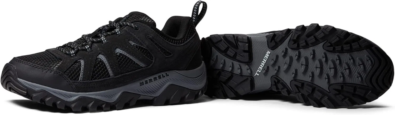 Мужские прогулочные туфли Merrell Oakcreek - замшевые, с легкой промежуточной подошвой из ЭВА и закругленным носком, Black