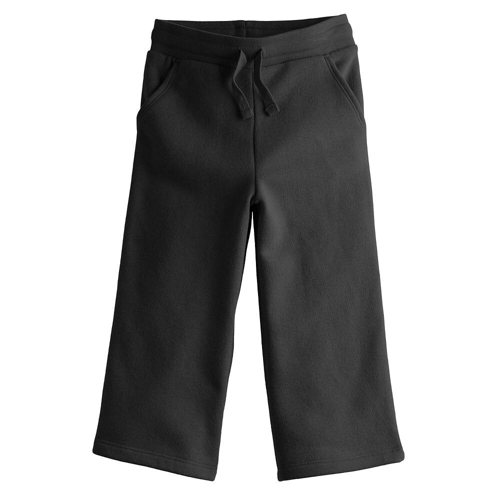

Широкие брюки из френч терри Jumping Beans для маленьких девочек, цвет Black Luxe