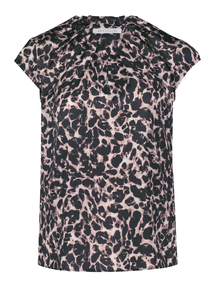 

Блуза BETTY & CO Schlupfbluse kurzarm, цвет Nature-Black