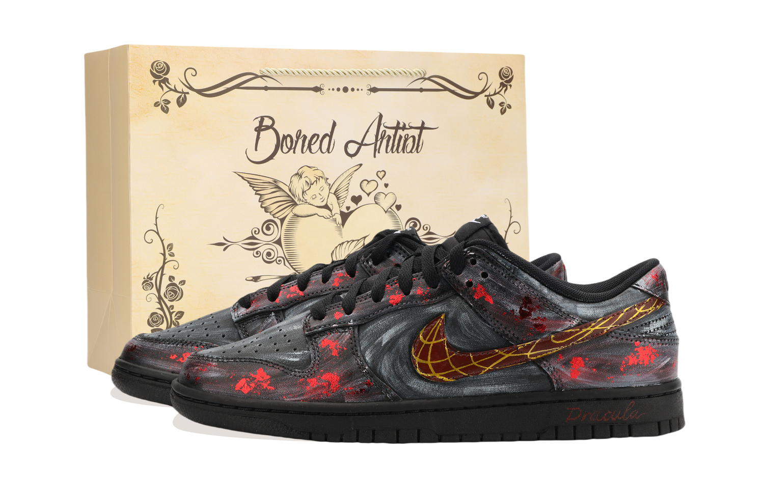 

Dunk Jiang Immersed Moon устойчивые к истиранию низкие кроссовки для скейтбординга Unisex Red Nike, черный