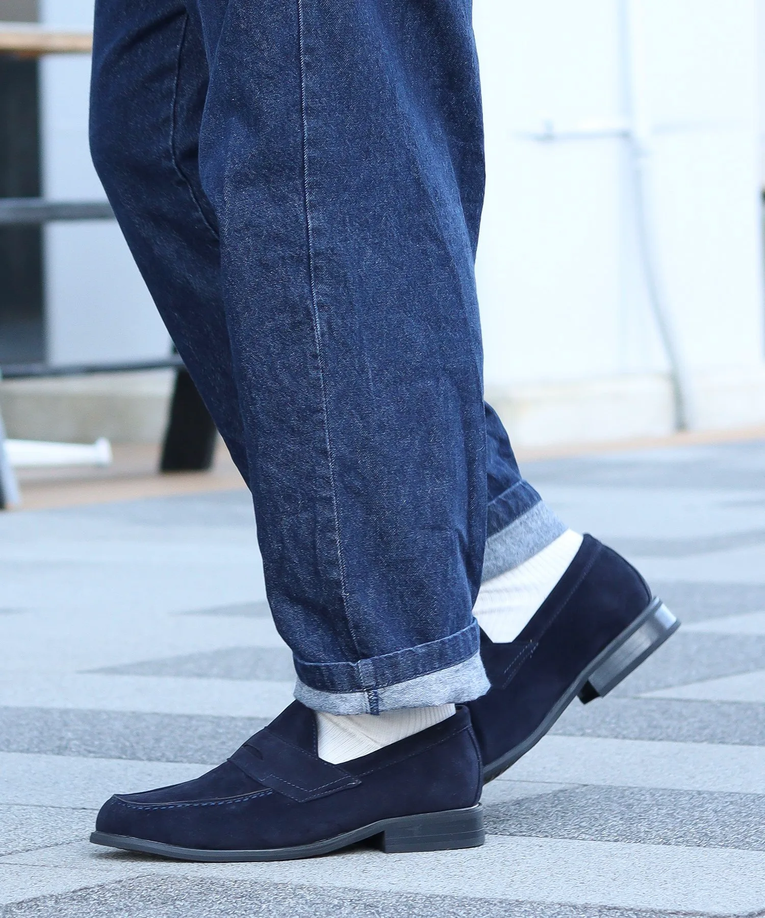 Офисные повседневные классические лоферы 803 Lassu&Friss, Navy suede — фото 2