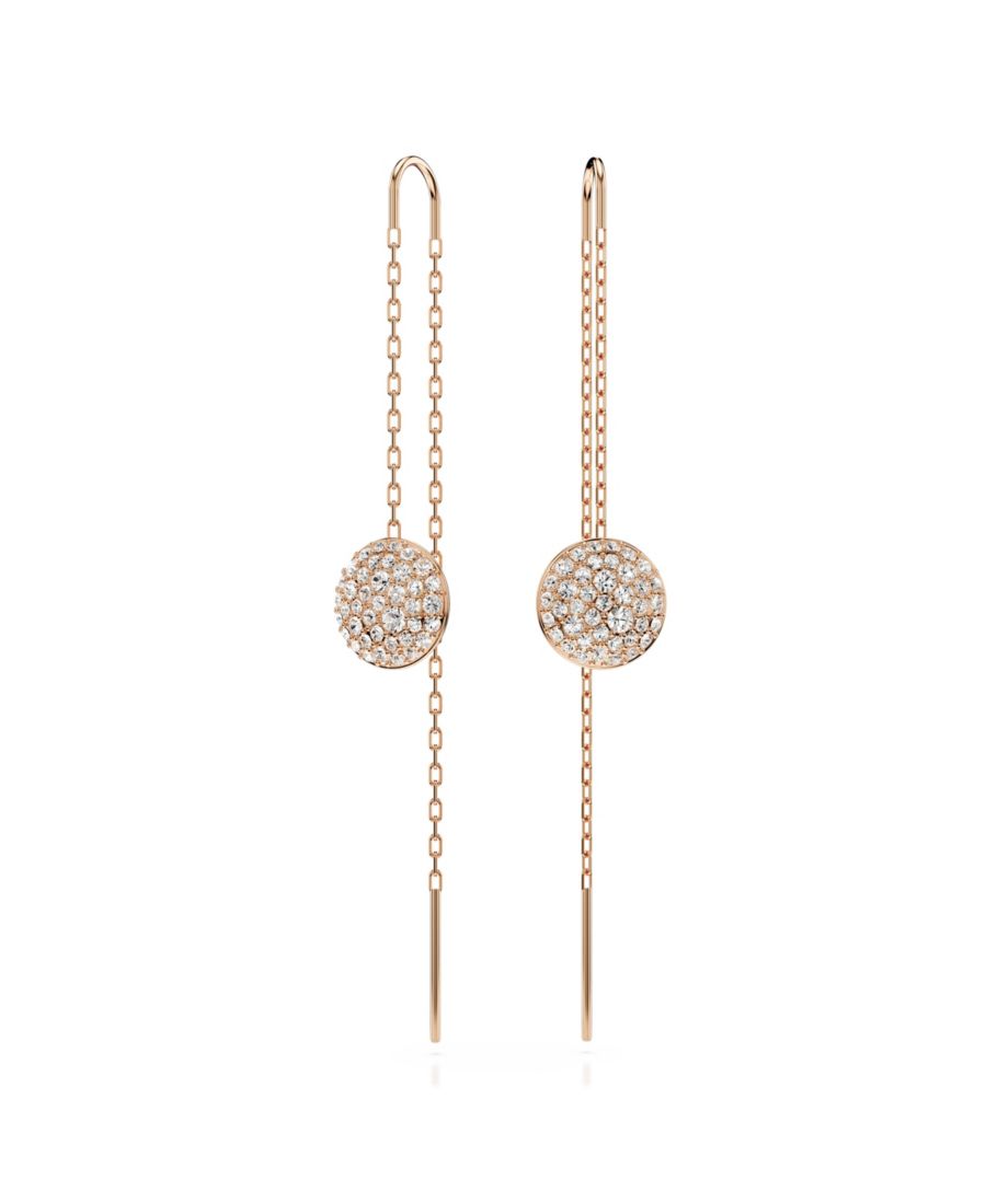 

Серьги-подвески Метеора белого, родиевого или розово-золотого цвета Swarovski, Rose Gold
