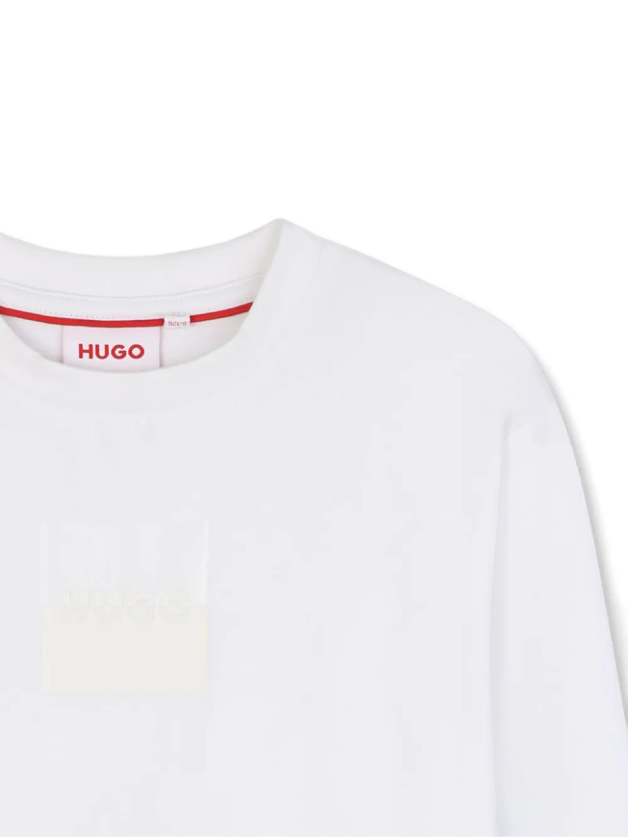 HUGO KIDS футболка с длинными рукавами и логотипом, белый — фото 3