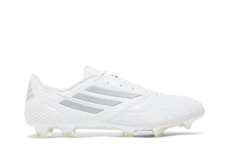 Бутсы adidas Adizero F50 4 Leather FG 'White Silver Metallic', белый — фото 2