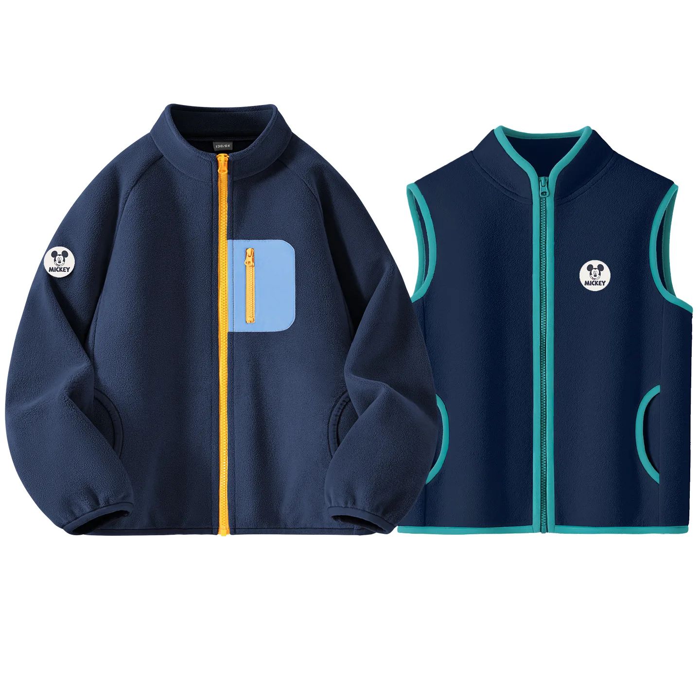 Детская флисовая толстовка с круглым вырезом Disney, Dichi Zhong Round Hook-and-Loop K Coral Blue+Dichi Zhong Round Hook-and-Loop K Night Blue — фото 3