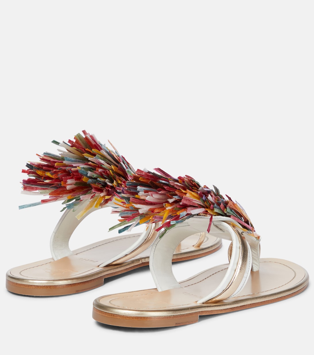 Кожаные сандалии Festividade Christian Louboutin, Light Gold/ Bianco — фото 3