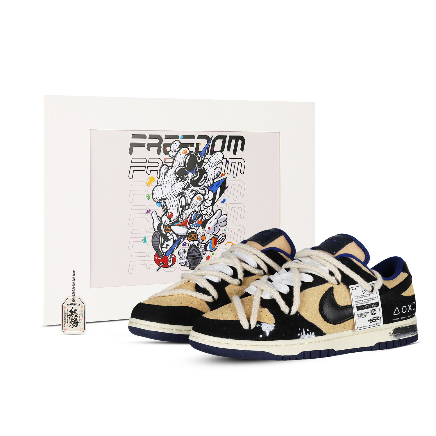 

Кроссовки Nike Dunk Skateboard Shoes Women's Low-Top Black Brown/Blue