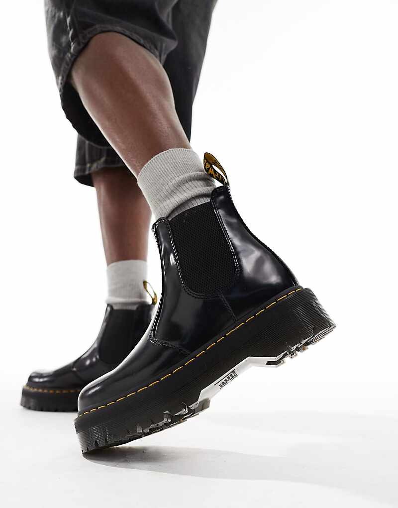 Ботинки челси унисекс 2976 Dr Martens из полированной гладкой кожи черного цвета