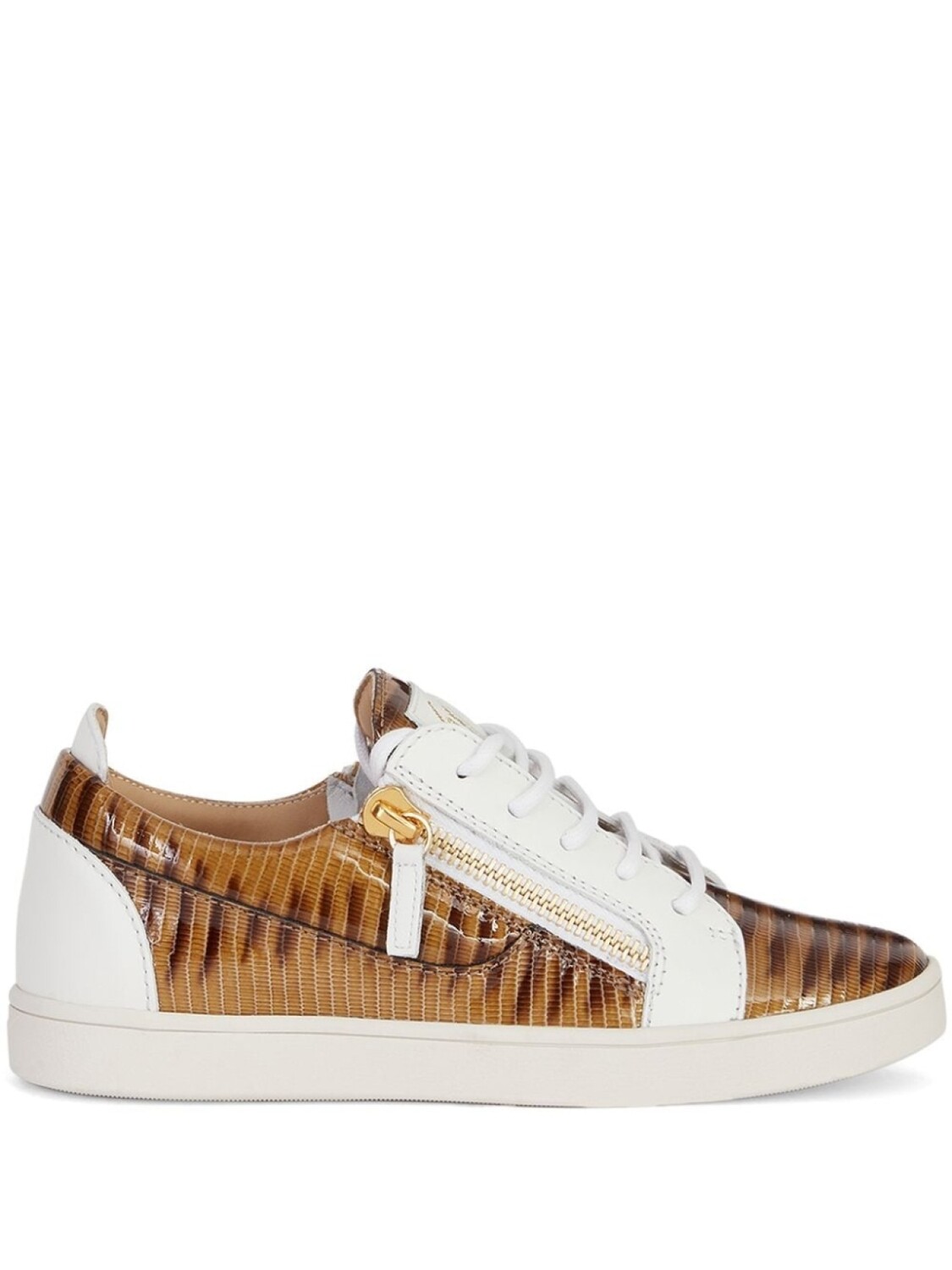 Giuseppe Zanotti кроссовки Gail с тиснением под кожу змеи, коричневый