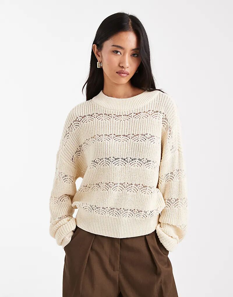 

Джемпер открытой вязки Vero Moda кремового цвета