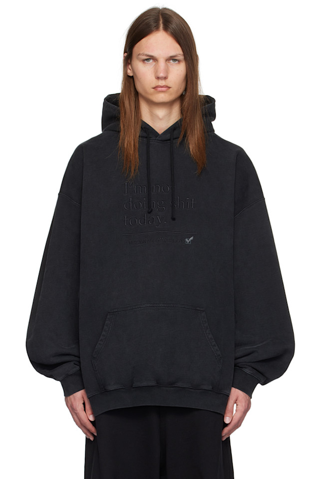 

Худи "Сегодня я ничего не делаю" Vetements, цвет blackout