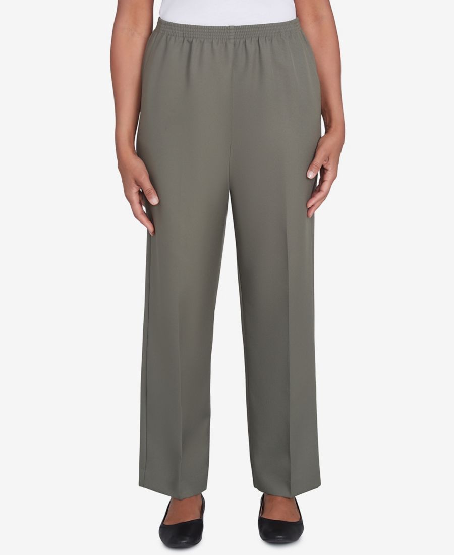 

Классические женские укороченные брюки из полиэстера Poly Accord Alfred Dunner, Olive