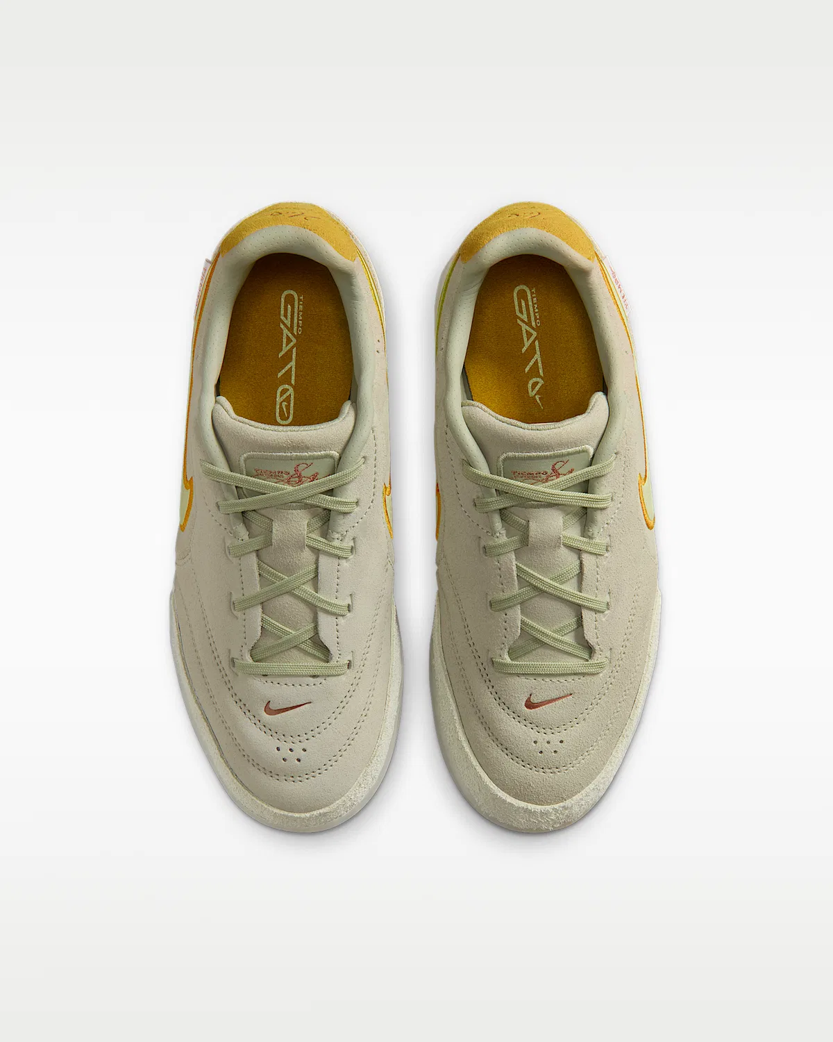 Кроссовки для зала/паркета Nike Jr. Tiempo Streetgato LE, Olive Aura/Metallic Red Bronze/Light Liquid Lime — фото 4