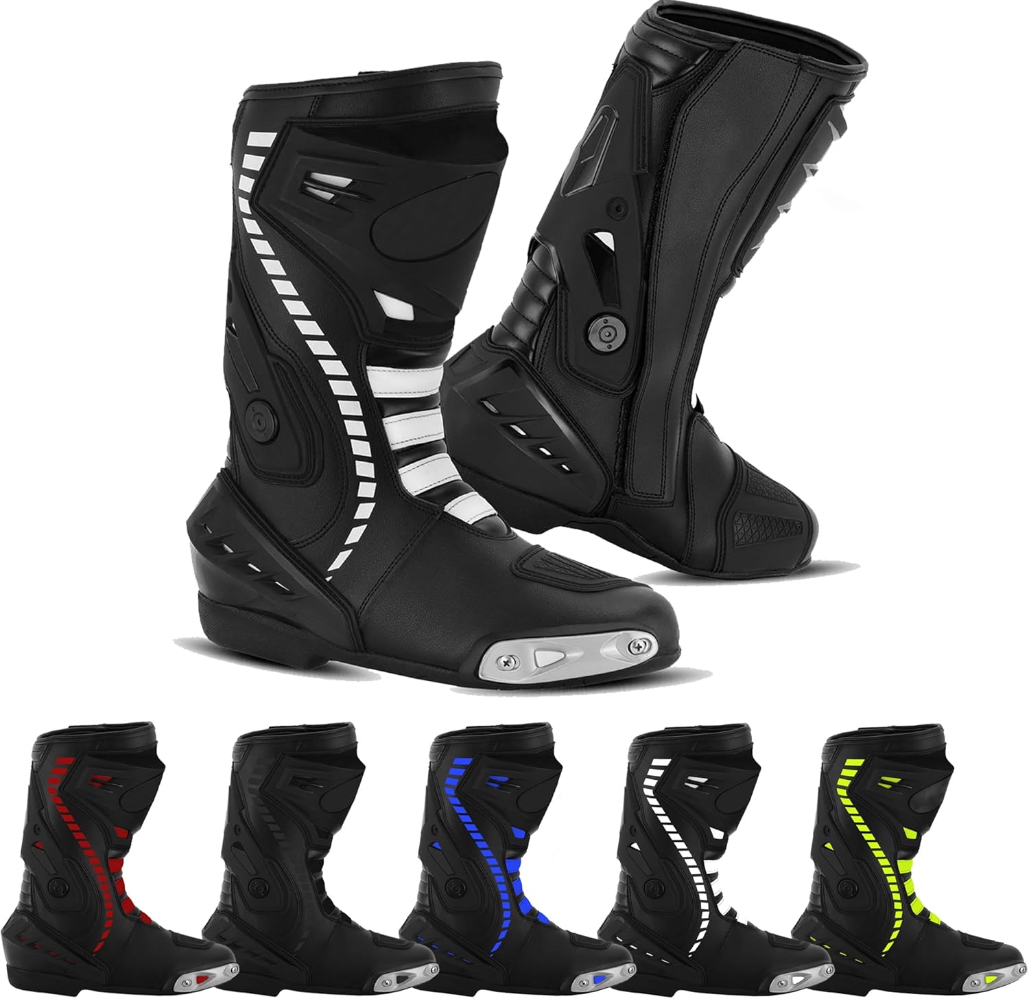 

Мужские мотоциклетные ботинки до щиколотки Водонепроницаемые кожаные гоночные ботинки Нескользящая подошва Мотокросс Длинные водонепроницаемые ботинки Hive Moto, белый