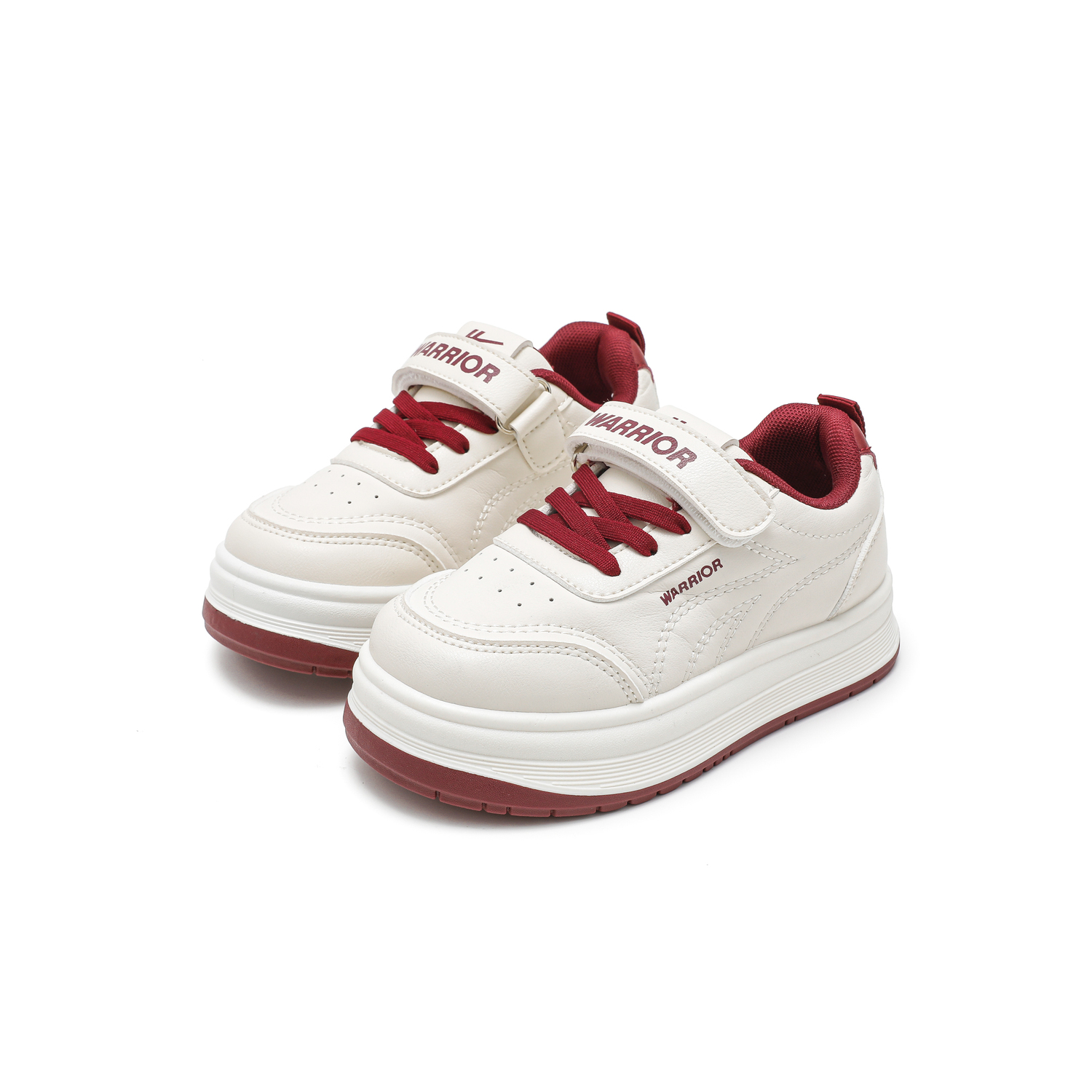Детские спортивные ботинки Synthetic Leather Slip Resistant Anti Kick легкие амортизирующие низкие кроссовки для улицы WARRIOR, бежевый/taro фиолетовый — фото 4