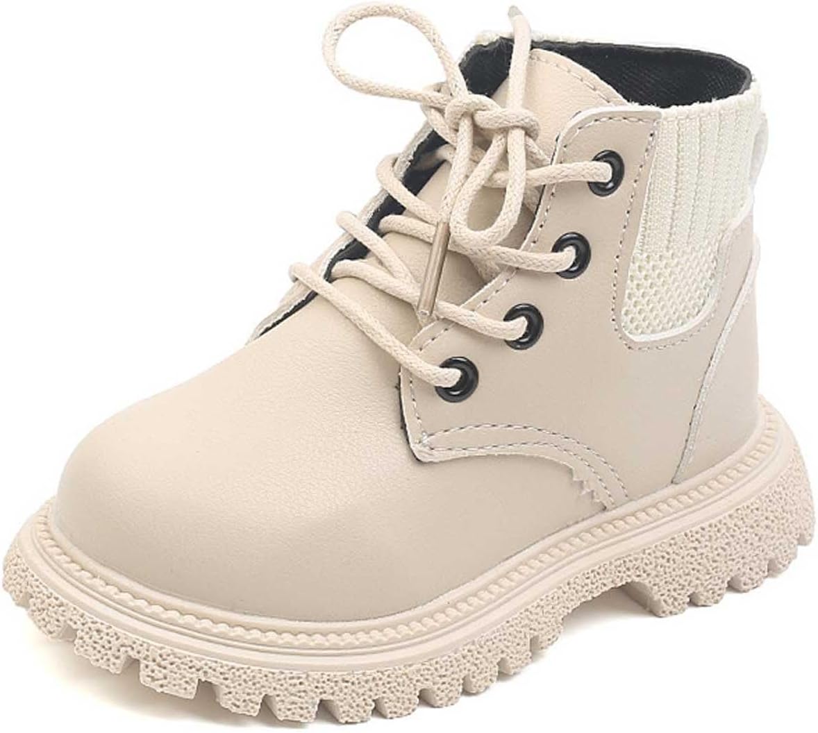 

Детские ботинки для девочек и мальчиков, боевые, для походов и снега, водонепроницаемые, с нескользящей подошвой, модные рабочие ботинки на щиколотку с шнуровкой и боковой молнией для маленьких и больших детей Generic, #00 White