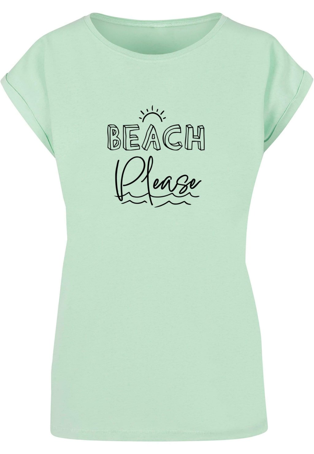 

Футболка с принтом BEACH PLEASE EXTENDED SHOULDER Merchcode, светло-зеленый