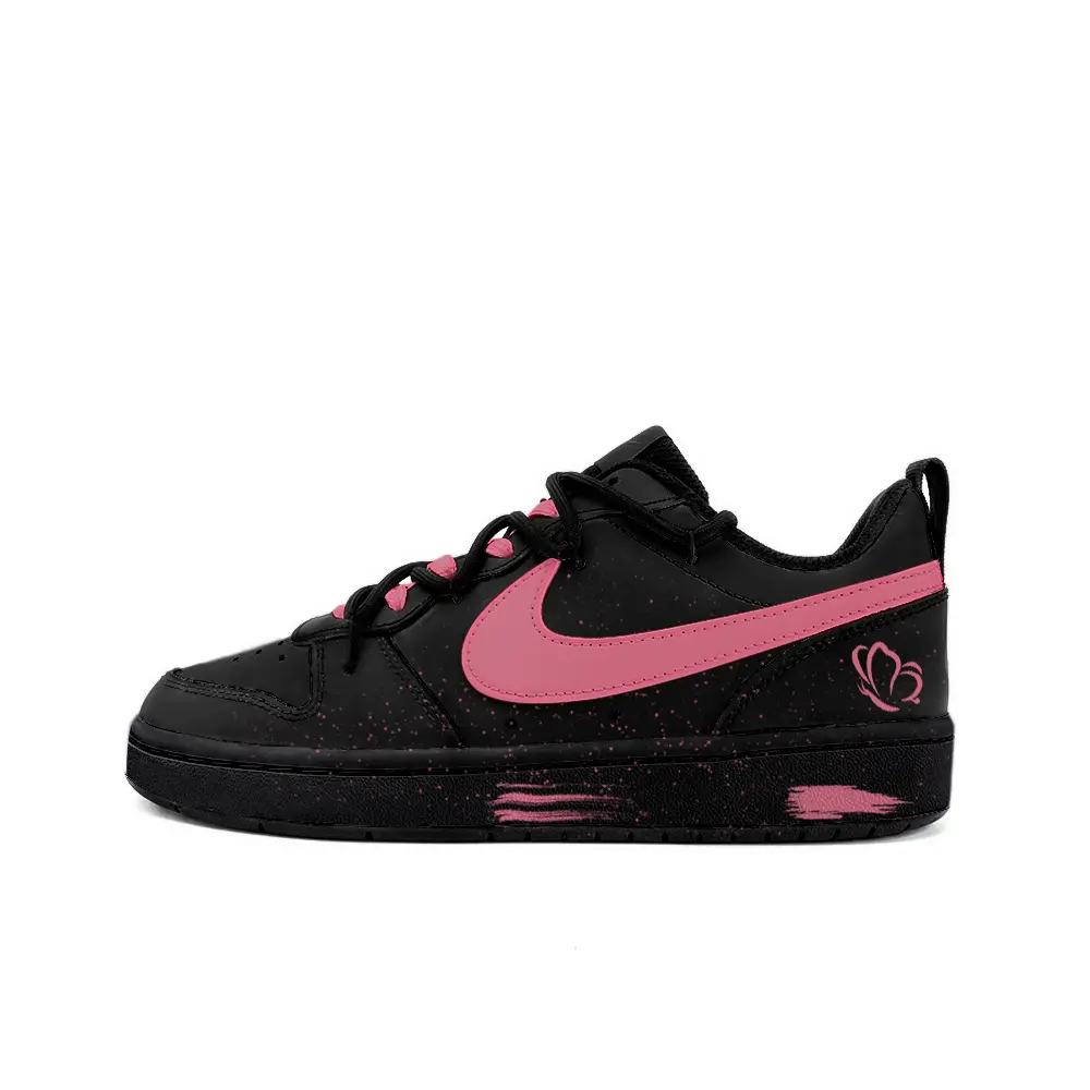 

Кроссовки Nike Court Borough 2 Skateboard Shoes Women's Low-Top Black Pink, Черный, Кроссовки Nike Court Borough 2 Skateboard Shoes Women's Low-Top Black Pink