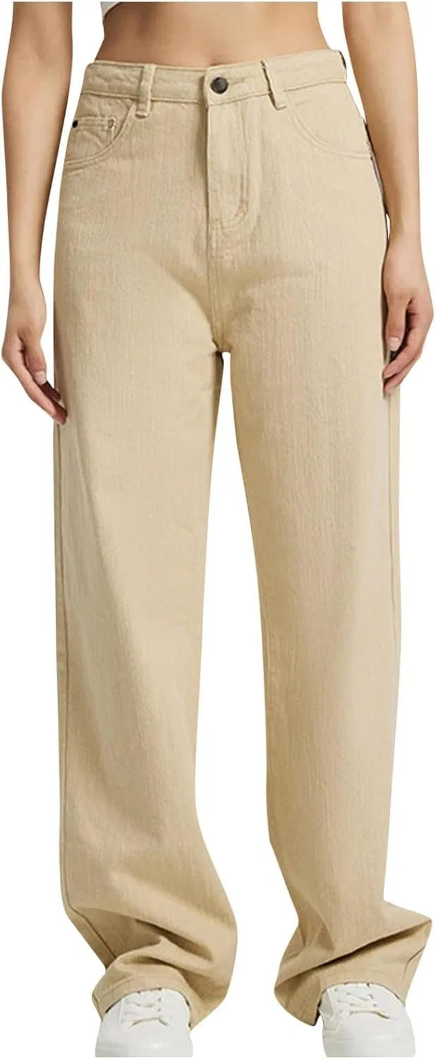 Джинсы свободные, джинсы, Khaki