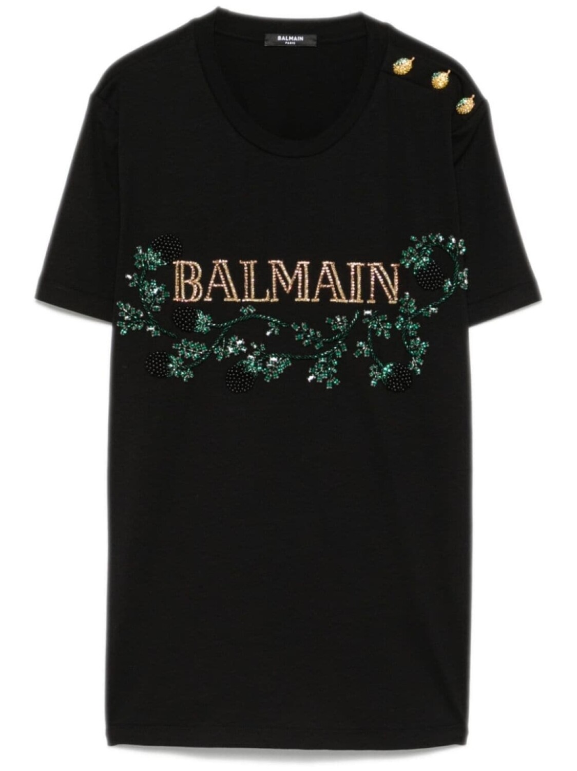 

Футболка с декорированным логотипом Balmain, черный