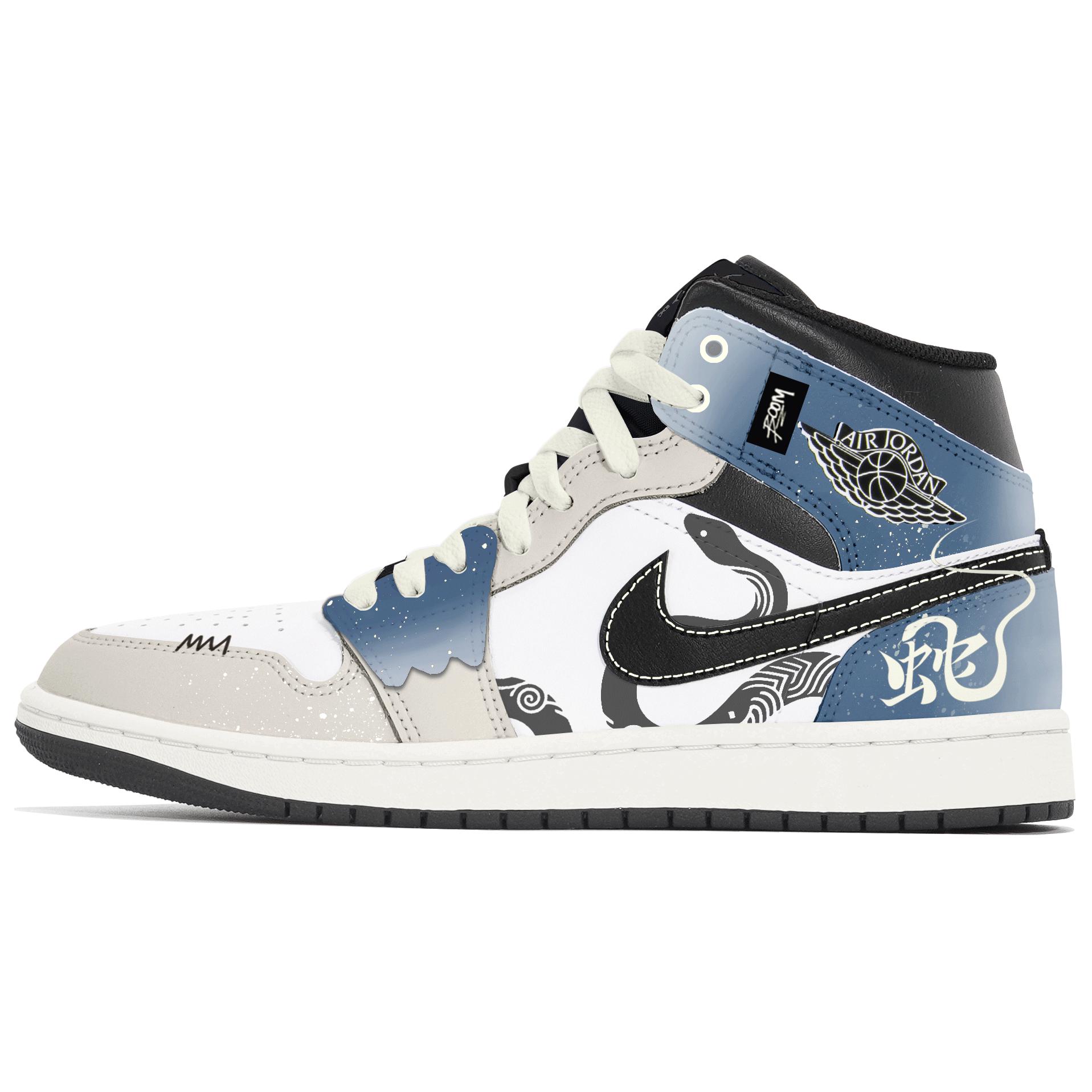 

Jordan Air 1 устойчивые к истиранию кроссовки Mid Top Vintage мужские Royal Blue