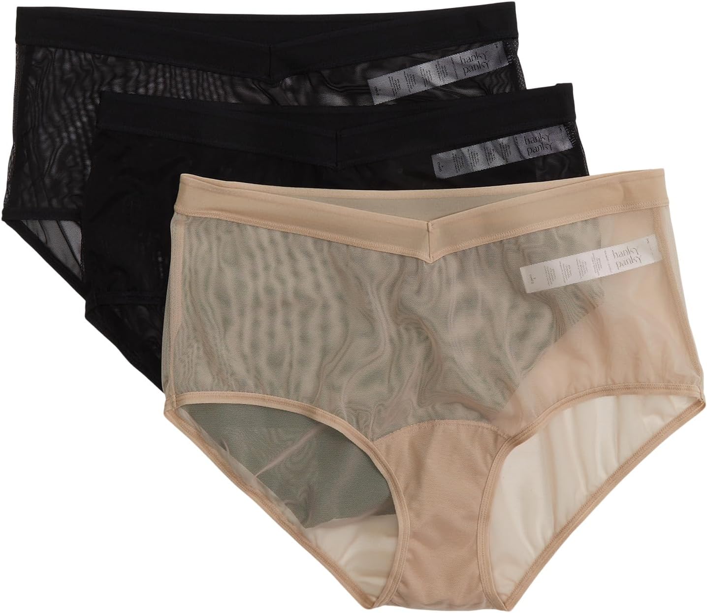 

Трусы Hanky Panky Mesh Boyshorts 3-Pack, цвет Black/Black/Chai