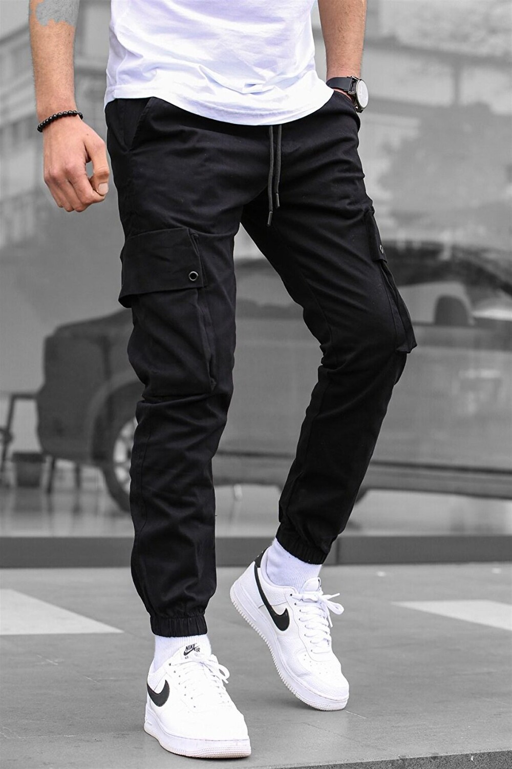 

Черные брюки Cargo Pocket Jogger 5647 MADMEXT, Черный, Черные брюки Cargo Pocket Jogger 5647 MADMEXT