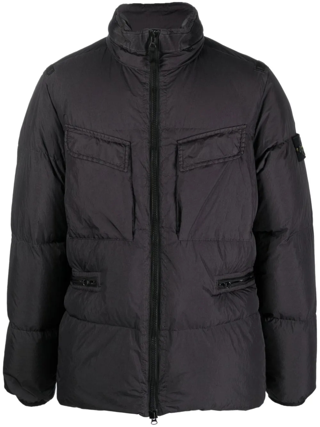 

Пуховик с нашивкой Compass Stone Island, черный
