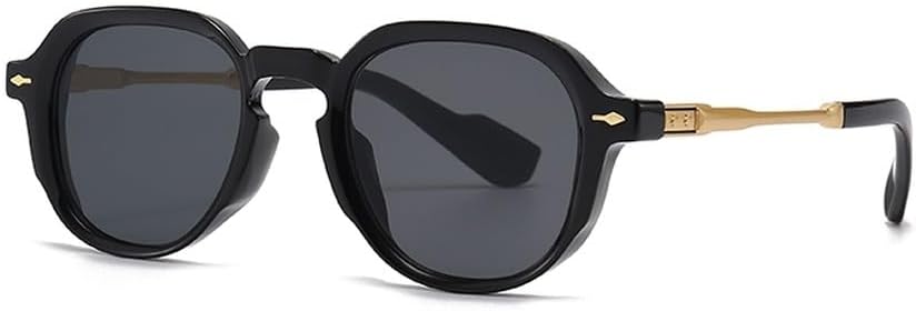 

солнцезащитные очки в маленькой оправе в стиле ретро для женщин, зеленые и коричневые, круглые, для мужчин, с защитой от УФ-излучения UV400, унисекс, полуметаллические WNCKSQ, Black