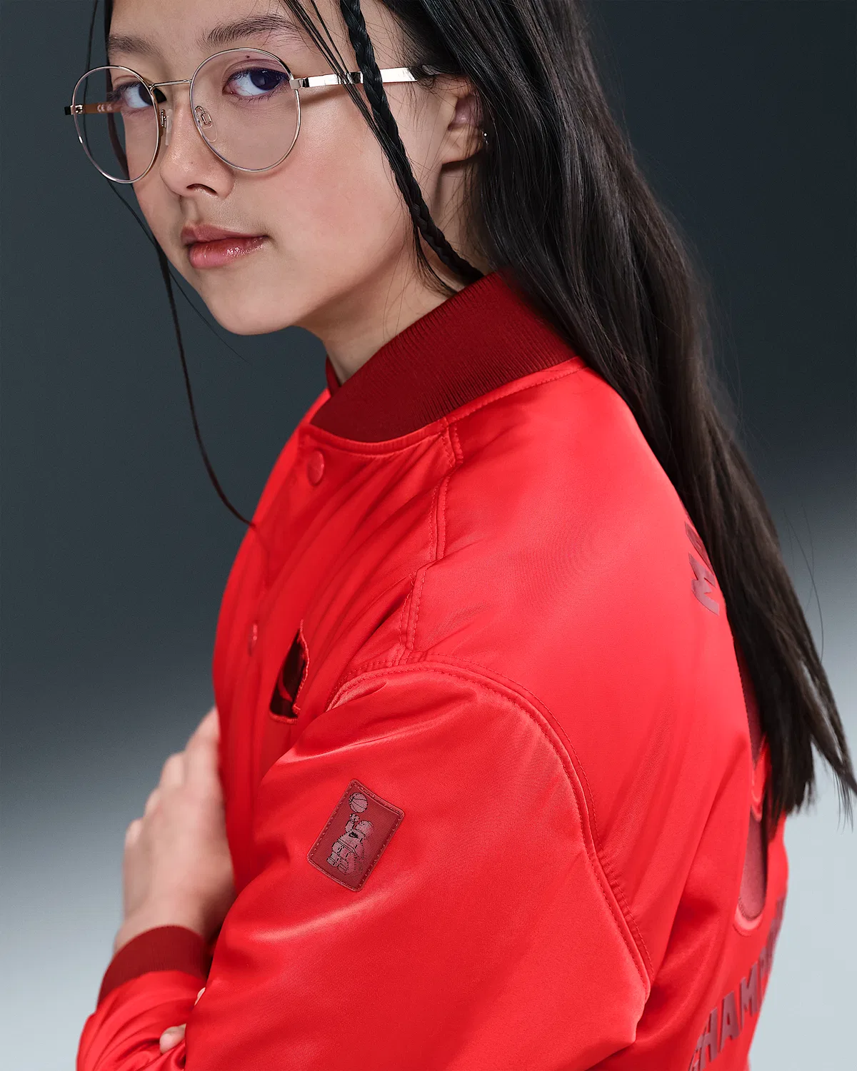 Детская баскетбольная куртка Nike x LEGO® Collection, Rush Red/Dark Cayenne/Dark Cayenne — фото 4