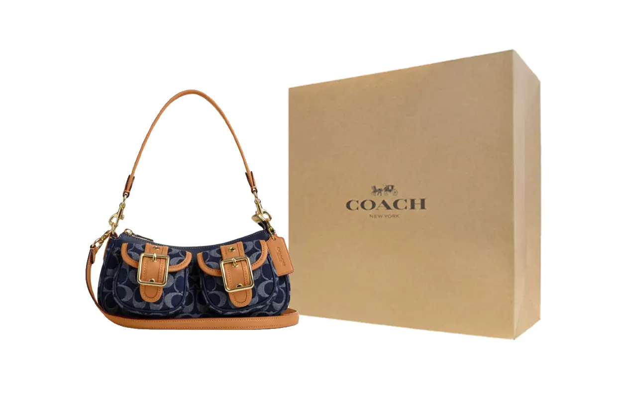 

COACH Эштон Тканевая сумка кроссбоди через плечо обычная женская джинсовая синяя
