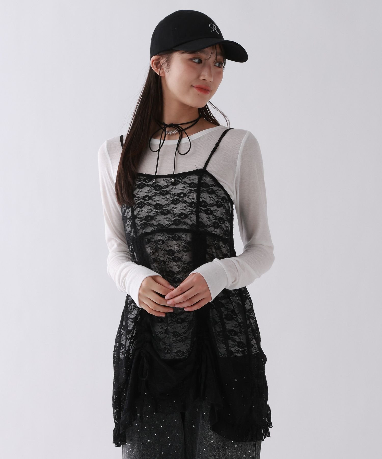 Кружевное платье-комбинация из двух частей Repipi armario, Black 09