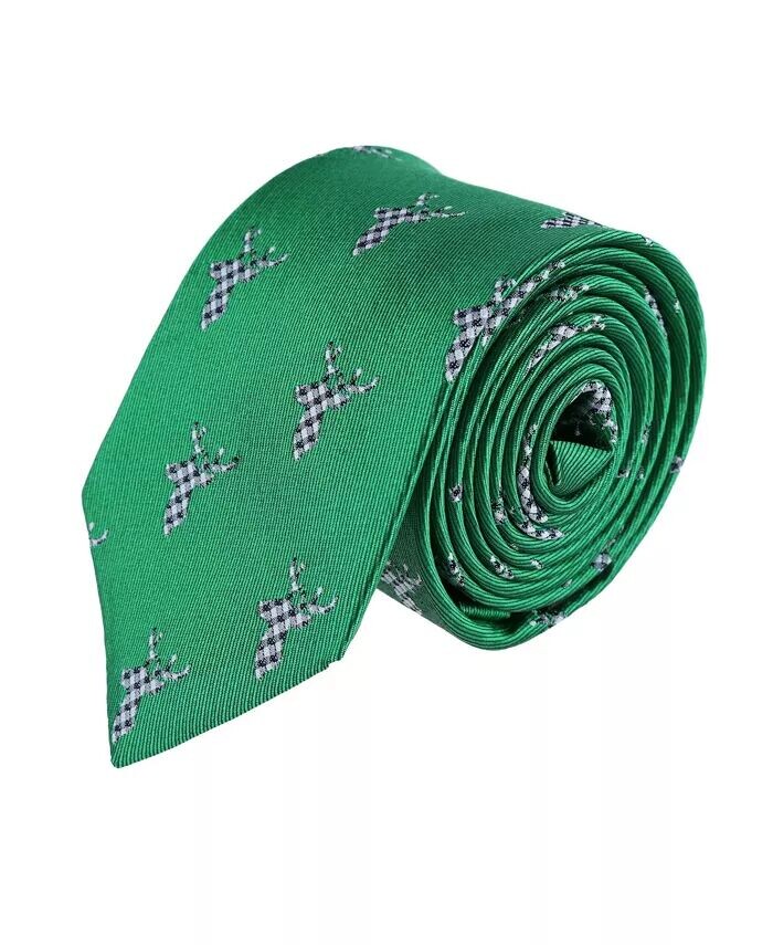 

Новинка, шелковый галстук Comet the Reindeer TRAFALGAR, зеленый