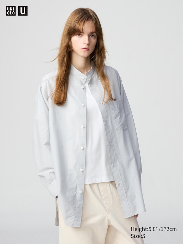 

Рубашка оверсайз Uniqlo, серый