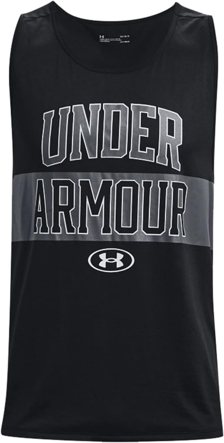 

Under Armour мужская футболка-майка tech tank printed, Black (001)/Halo Gray