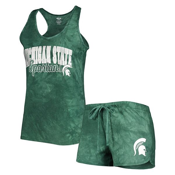 

Женский комплект для сна Michigan State Spartans с принтом tie-dye Unbranded