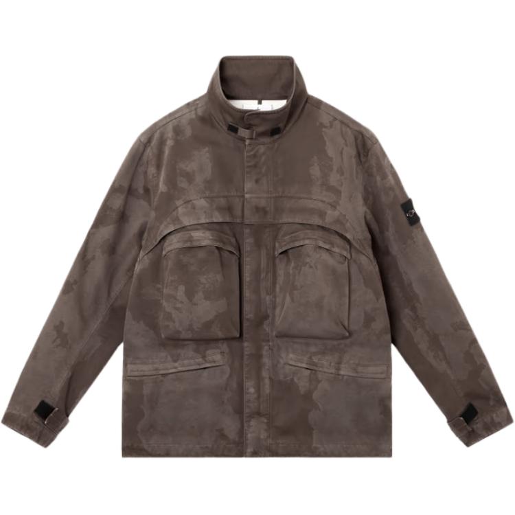 

STONE ISLAND Камуфляжная куртка из резиновой ткани, Army Green