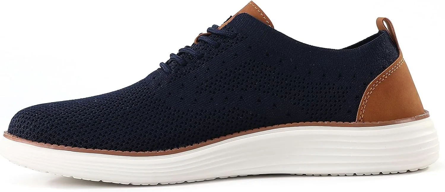 

Мужские повседневные кроссовки VILOCY с шнуровкой, оксфорды для бизнеса, сетчатые, дышащие, для ходьбы, удобные теннисные, темно-синий