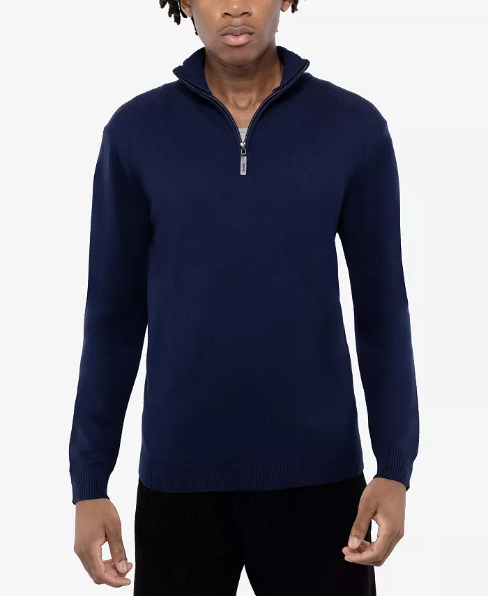 

Мужской свитер с четвертью молнии и воротником стойкой Xray, синий