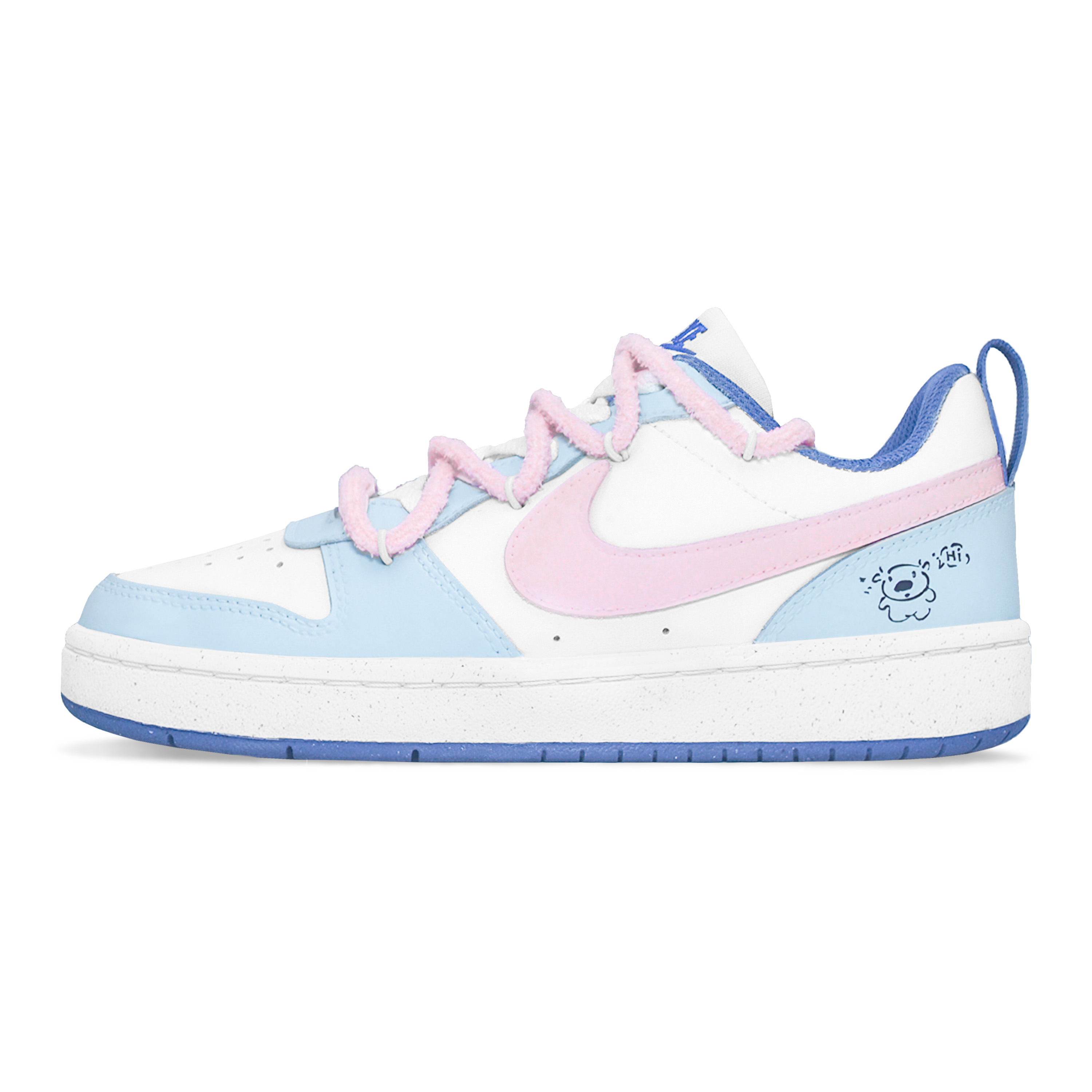 Court Borough Hello Kitty милые нескользящие амортизирующие износостойкие низкие скейтерки Nike, голубой — фото 3
