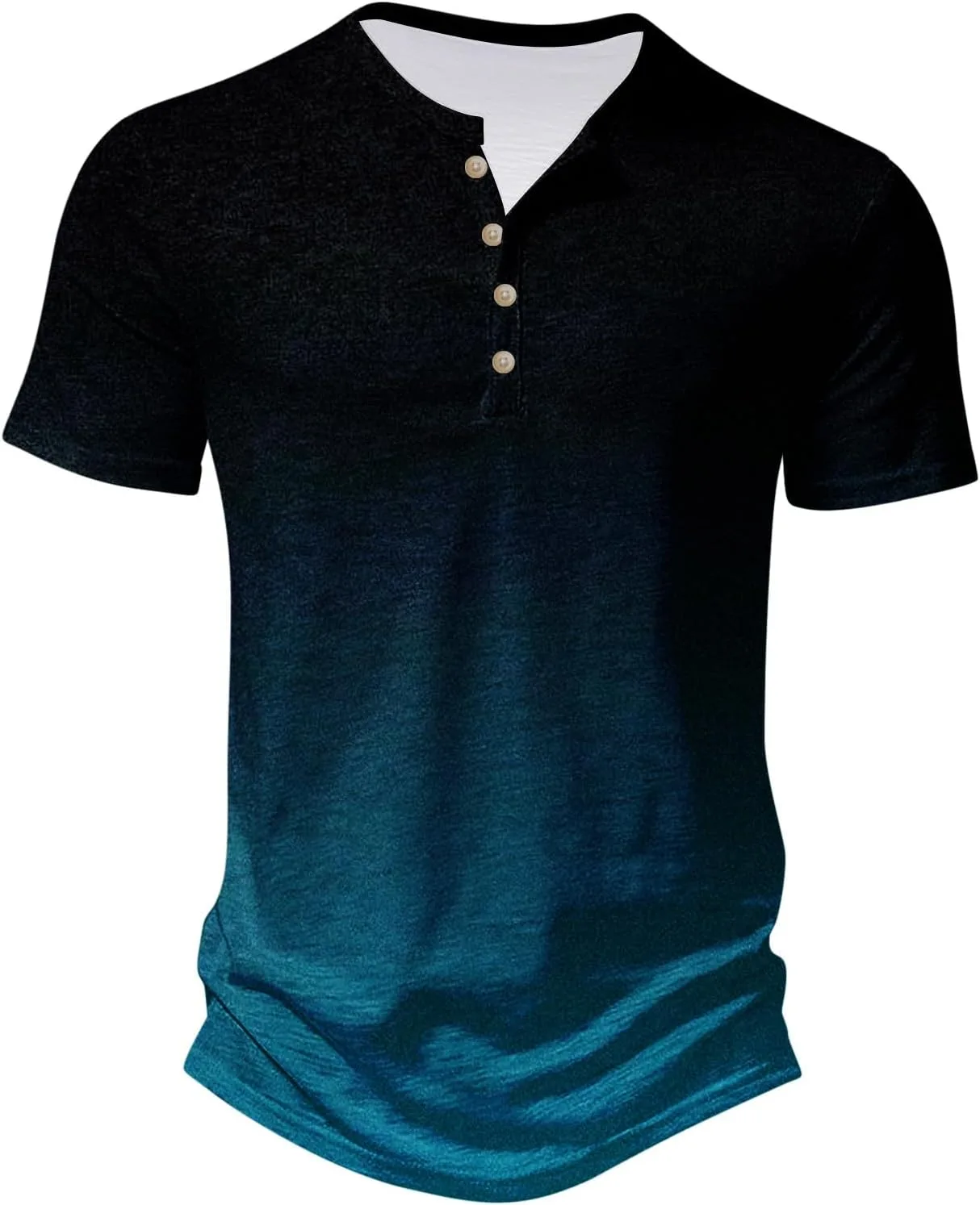 

Футболка Henley с коротким рукавом и градиентом