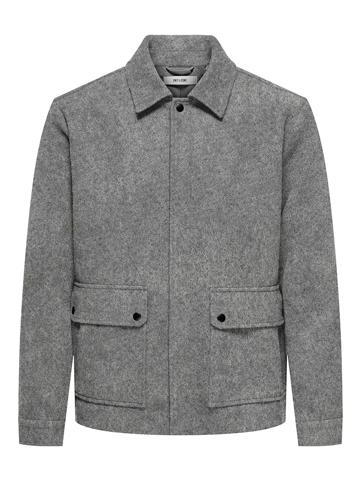 

ONLY & SONS Рубашка-куртка "Поннор" серого цвета