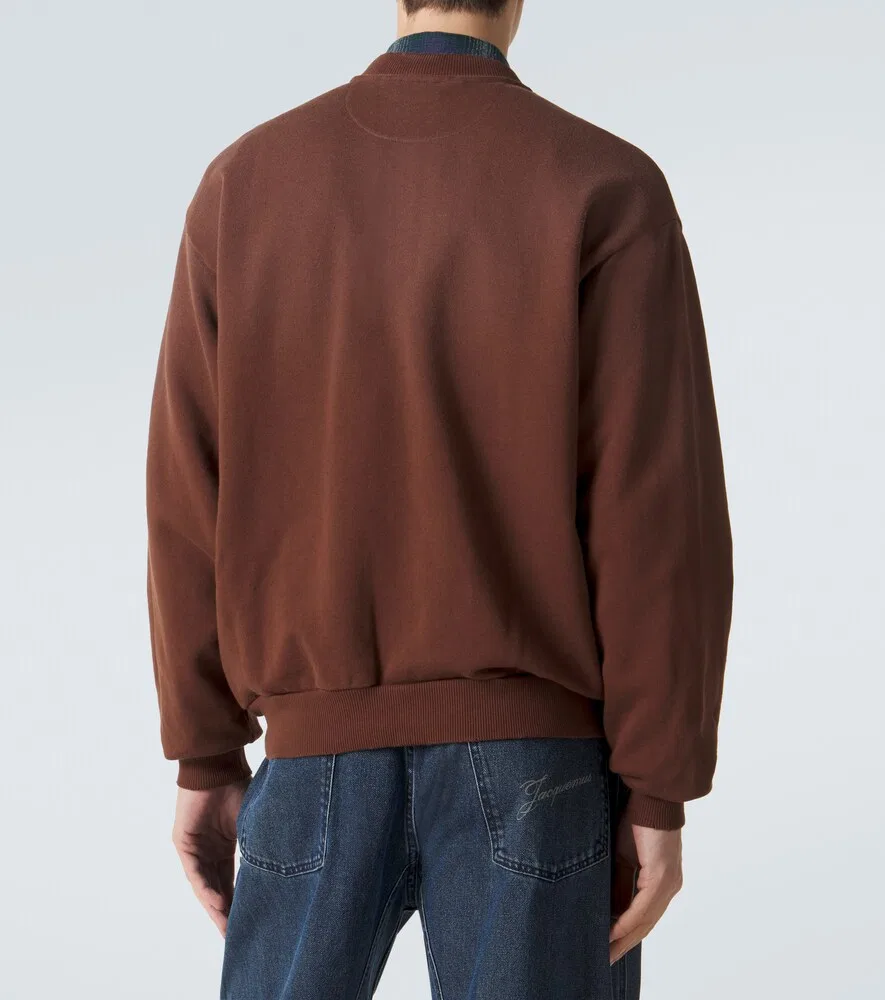 Толстовка на молнии из хлопковой смеси с логотипом Acne Studios, коричневый — фото 4