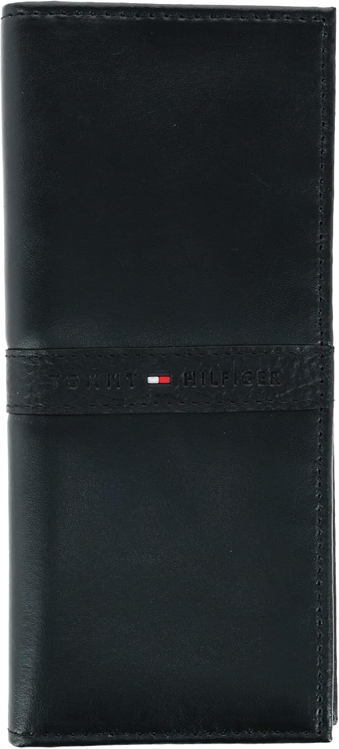 

Мужской классический кошелек-секретарь Tommy Hilfiger с окошком для удостоверения личности и несколькими отделениями для карт, Black Ranger