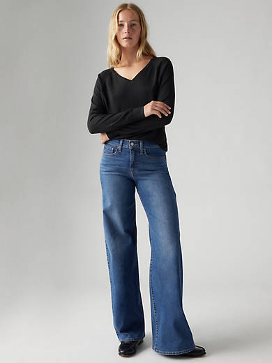 

318 Формирующие широкие женские джинсы Levi's, цвет Clever Girl - Dark Wash