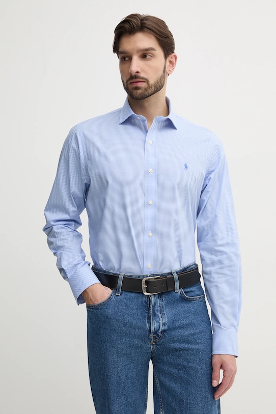 

Хлопковая рубашка Polo Ralph Lauren, синий