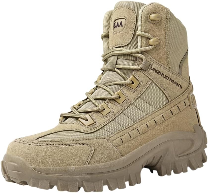 

Мужские высокие походные ботинки HHHCHPM, амортизирующие, противоскользящие, пустынные ботинки, обувь для кемпинга и трекинга на открытом воздухе, хаки