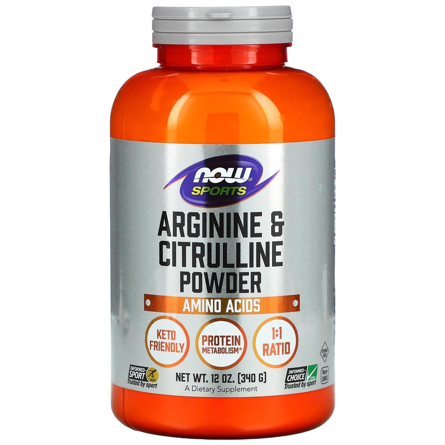 

Now Foods Sports порошок аргинина и цитруллина 12 унций (340 г)