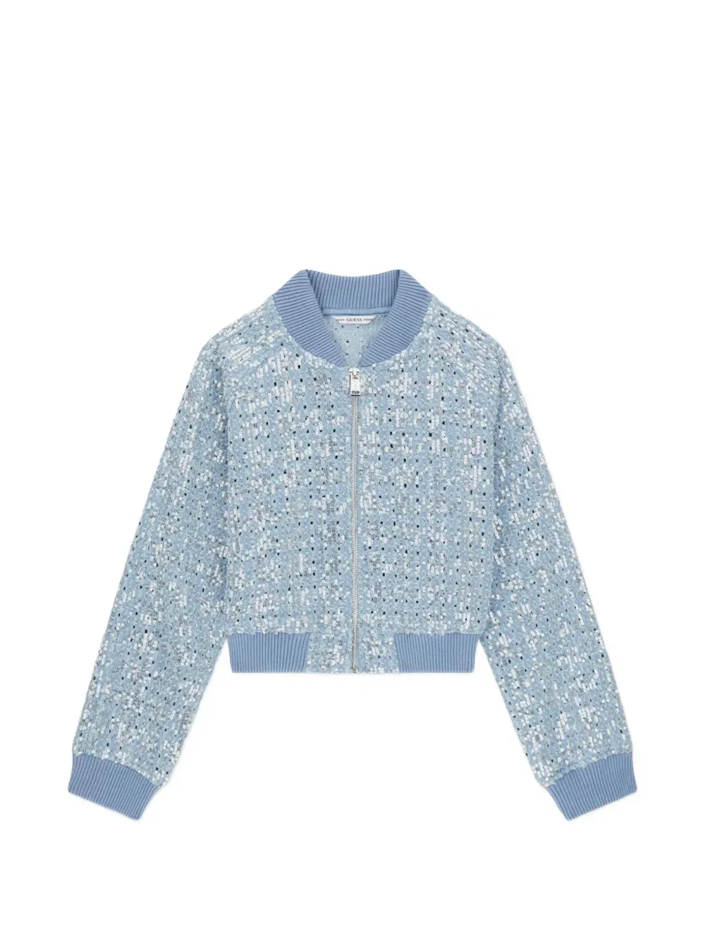 Бомбер, украшенный пайетками Guess Kids, синий
