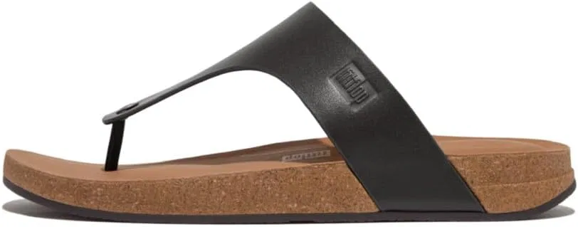 Мужские кожаные сандалии Fitflop Iqushion с перемычкой между пальцами, Black
